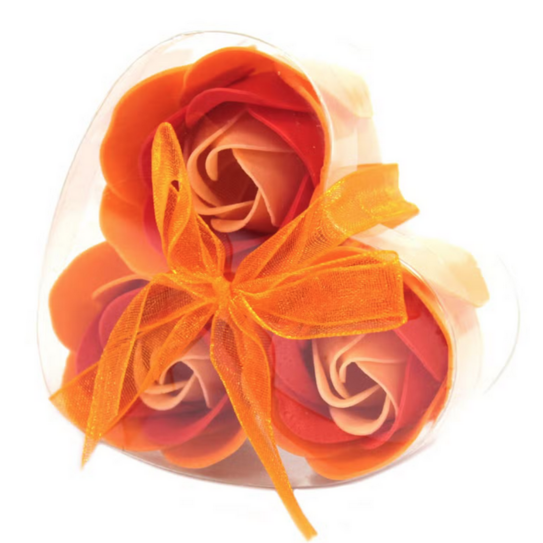 Coffret cœur de 3 roses de bain