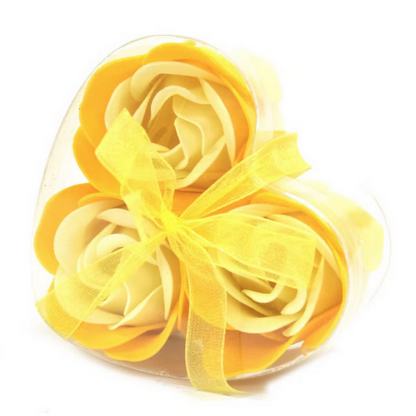 Coffret cœur de 3 roses de bain