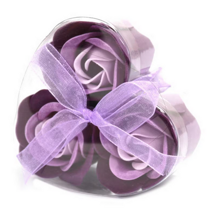 Coffret cœur de 3 roses de bain