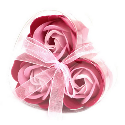 Coffret cœur de 3 roses de bain