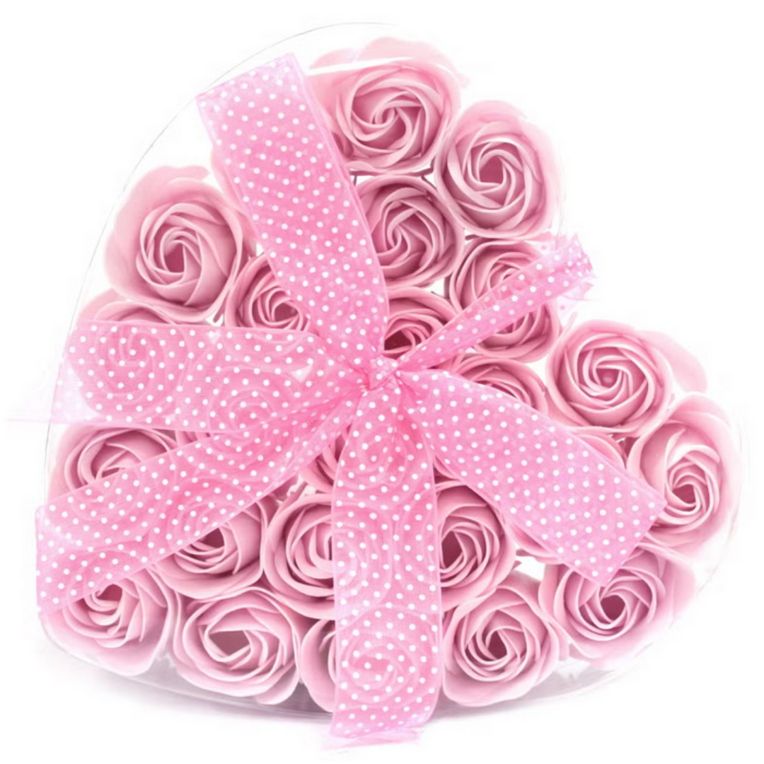 Coffret cœur de 24 roses de bain