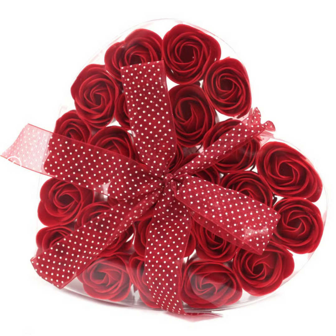 Coffret cœur de 24 roses de bain