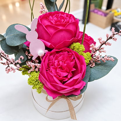 Pivoine avec boite à chapeau